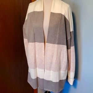 NEW Andree by Unit Stunning 3 Striped Open Cardigan Sweater Size 2X